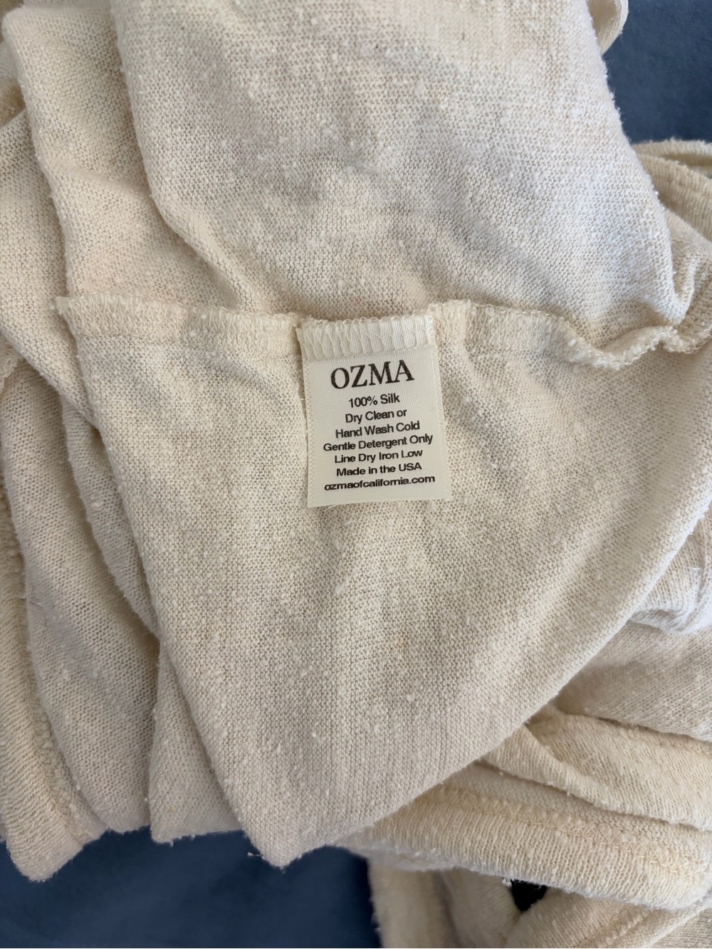 Ozma of California Women's Cream Wrap Crop Top Silk Noil - Picture 4 of 4